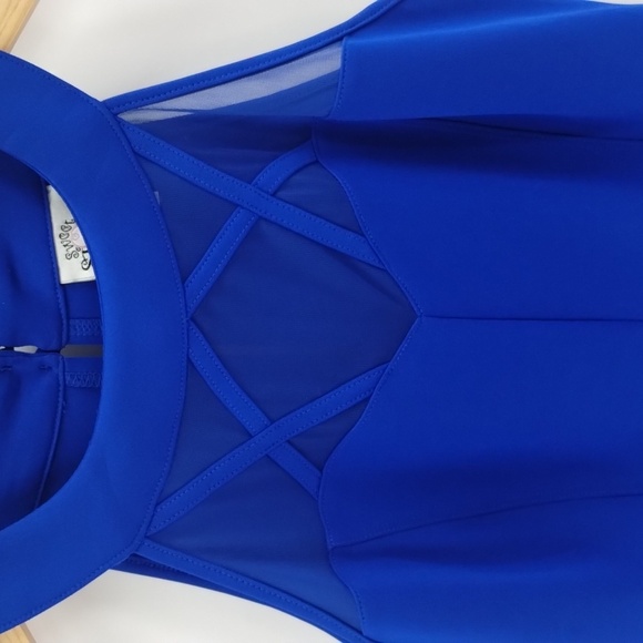 Sweet Storm Maxi Dress Size Small Blue Sleeveless Halter Formal Homecoming Gown - Picture 5 of 8